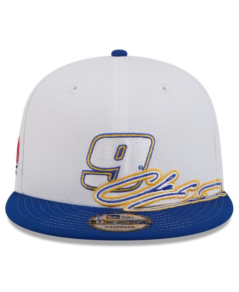 Men's White/Blue Chase Elliott 9FIFTY Snapback Hat