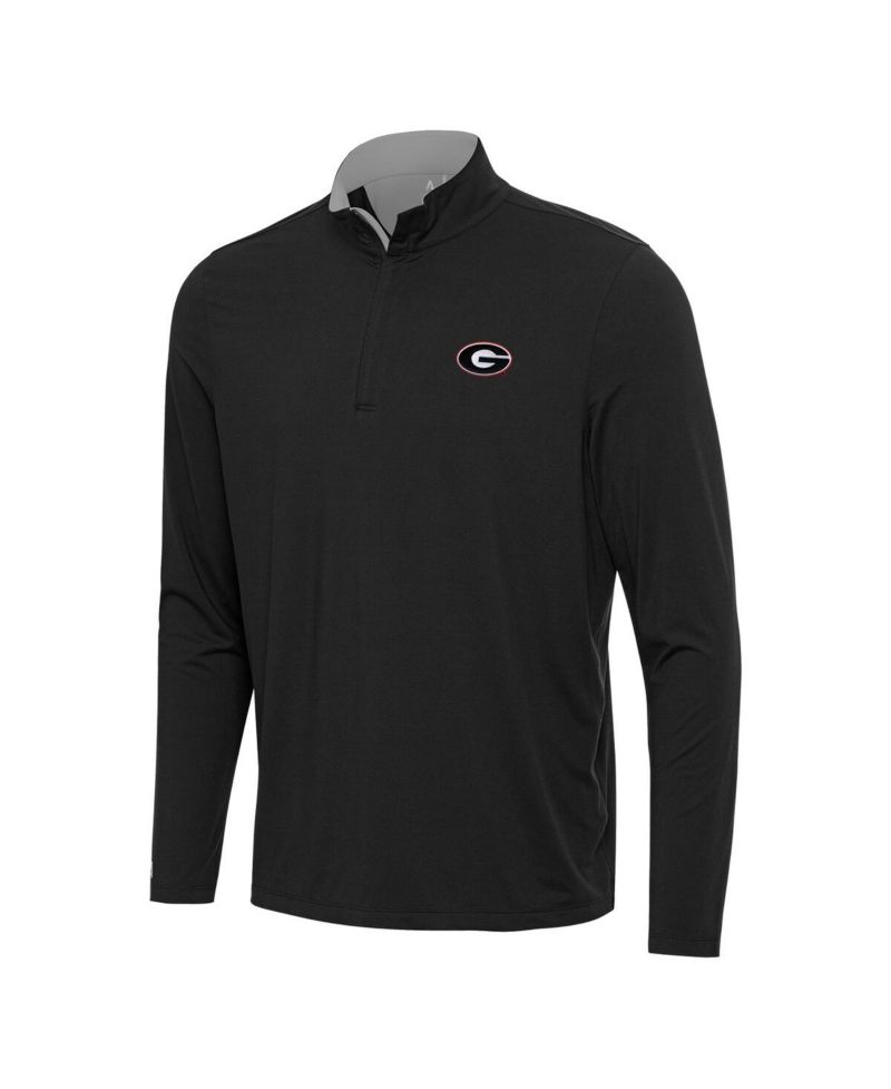 Men's Heather Gray Georgia Bulldogs Content Quarter-Zip Pullover Top