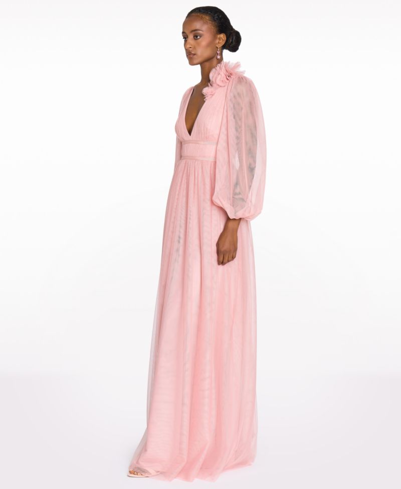 Women's Tulle Flower A-Line Gown