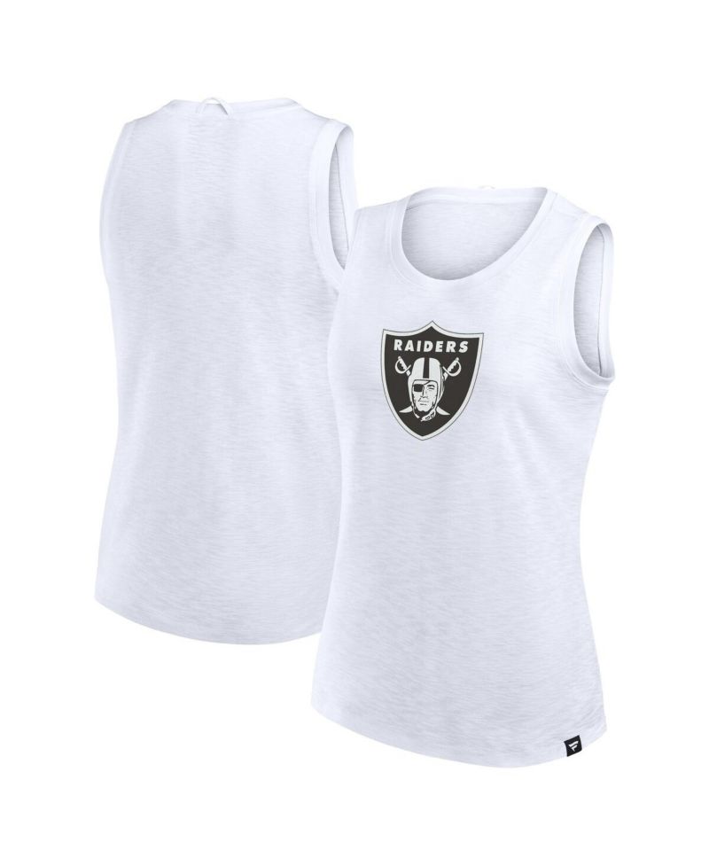 Women's White Las Vegas Raiders Slub Tank Top