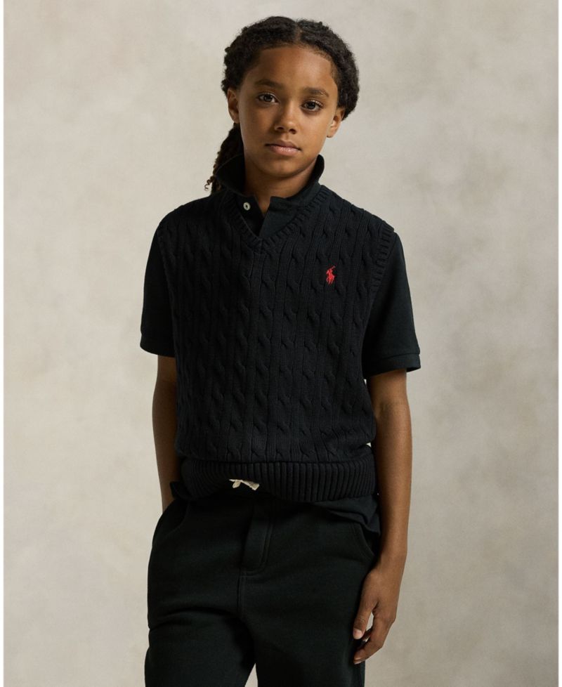 Big Boys Cable- Knit Sweater Vest