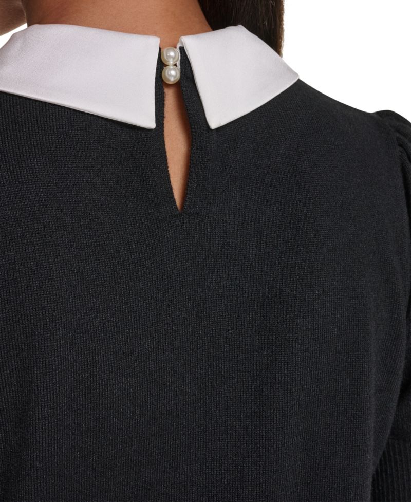 Petite Twofer Short-Sleeve Sparkle Sweater