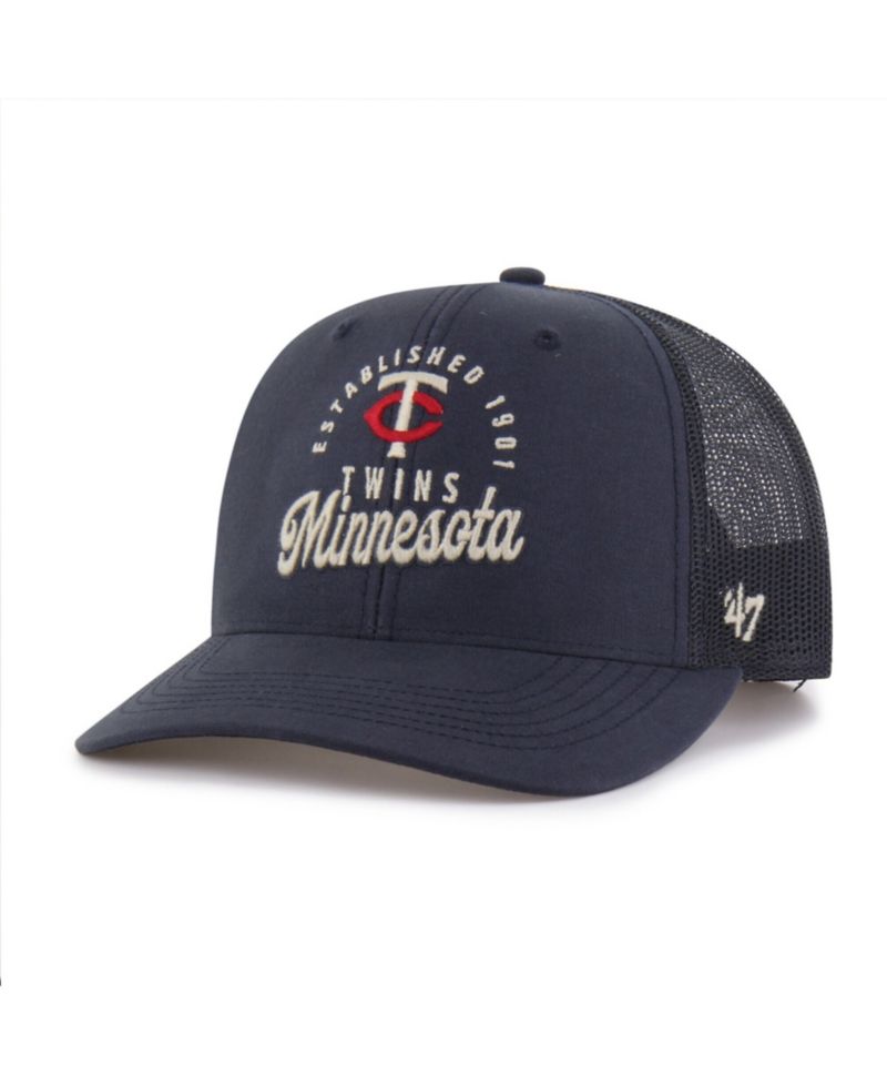 47 Brand Men's Navy Minnesota Twins Pitstop Trucker Adjustable Hat