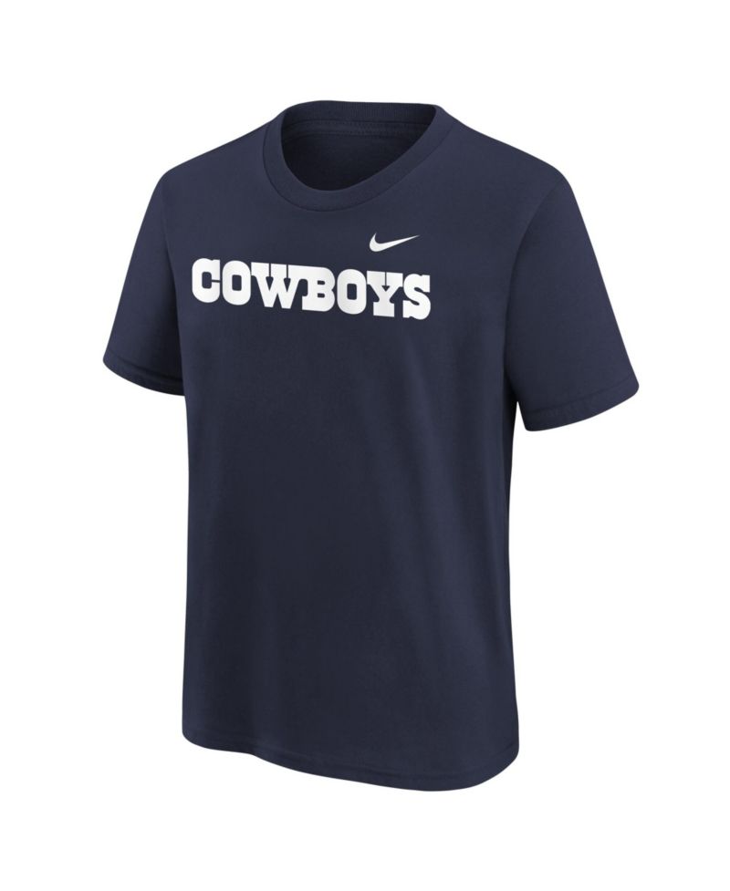 Big Boys and Girls Navy Dallas Cowboys Wordmark T-Shirt