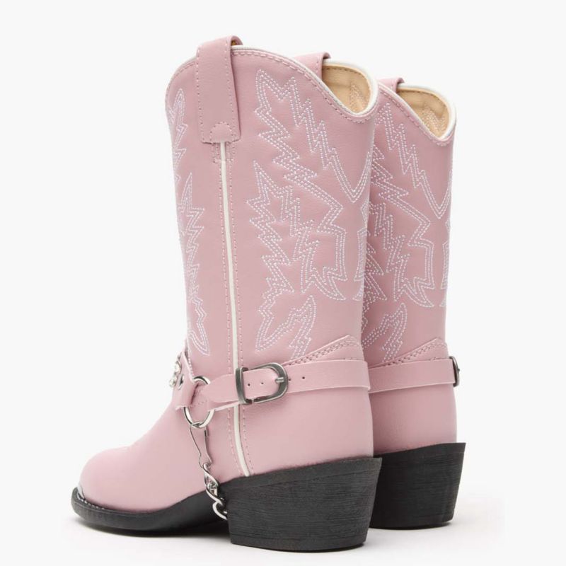 Lil' Little Kid Pink Rhinestone Western Boot