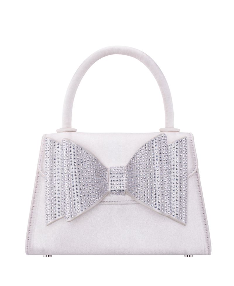 Crystal Double Bow Handheld Satchel Bag