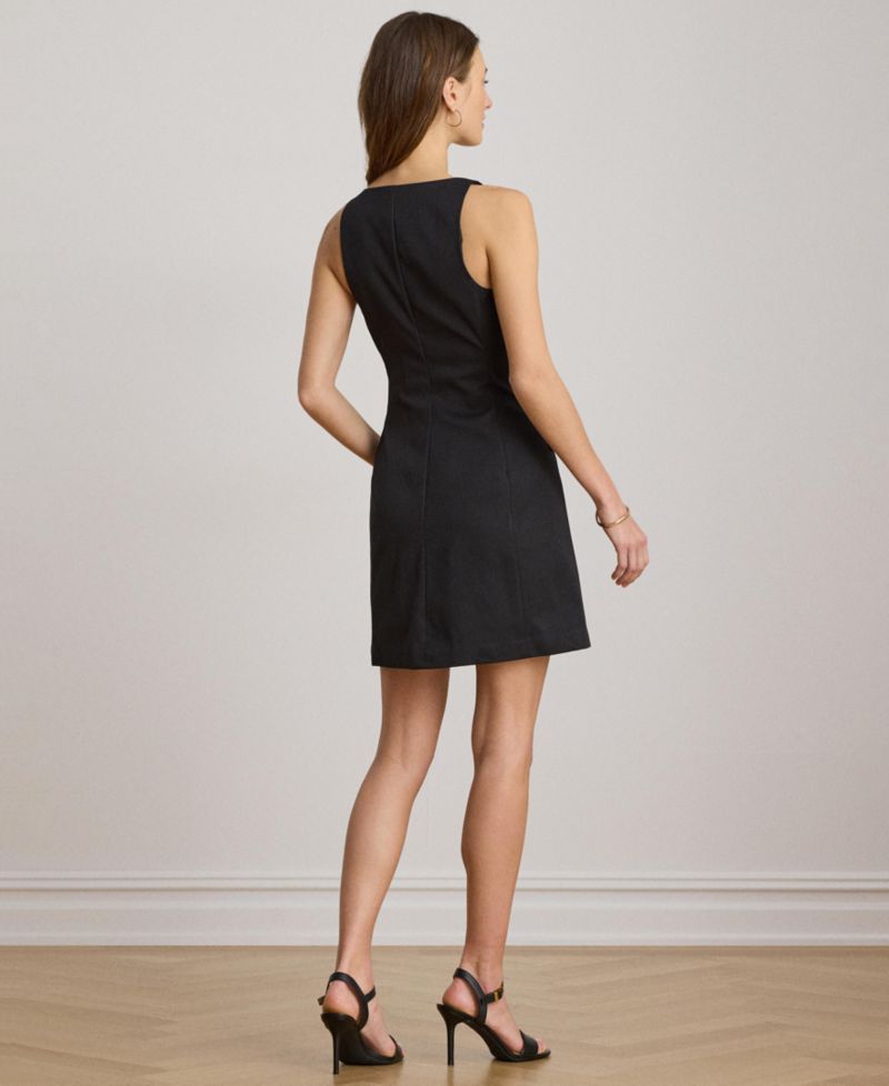 Women's Button-Trim Faille Cocktail Dress