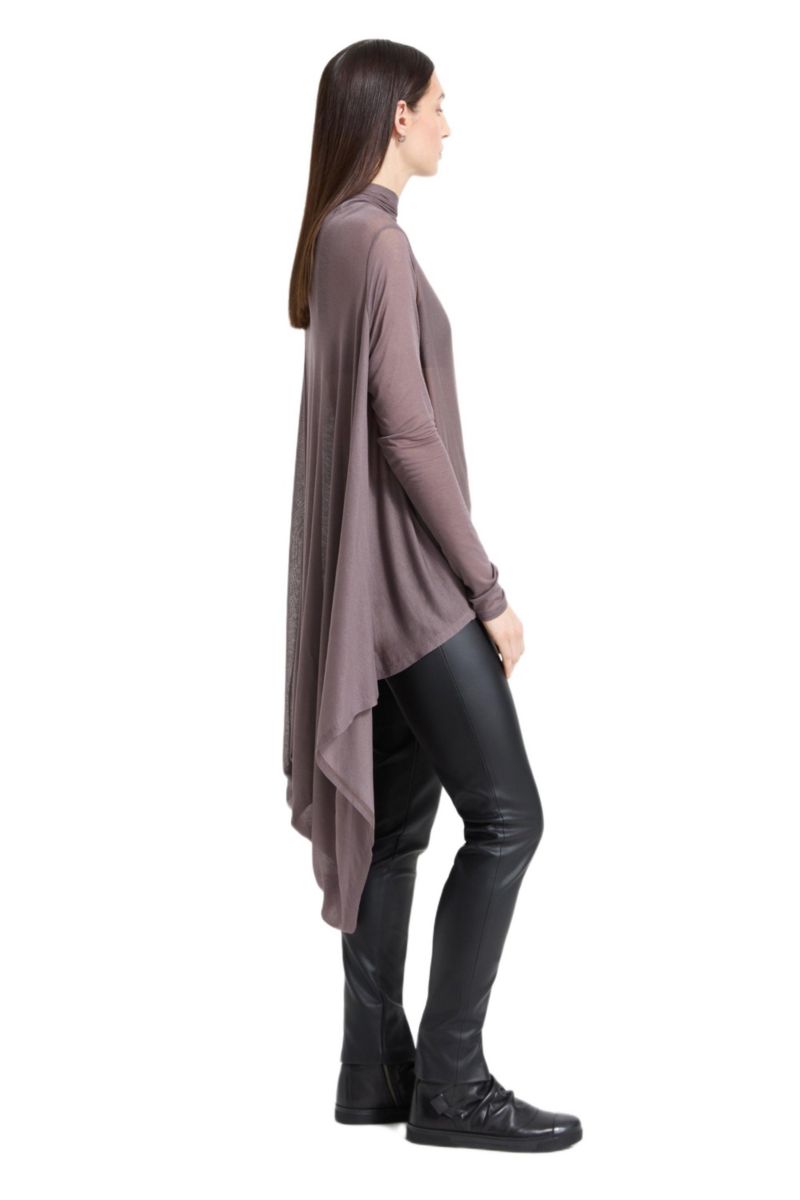 Women's Iris High-Neck Asymmetric Sheer Jersey Tunic