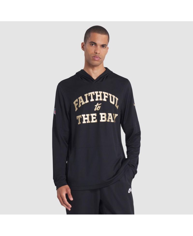 Men's Black San Francisco 49ers 2025 Rivalries Collection Sideline Dri-FIT Long Sleeve Hoodie T-Shirt