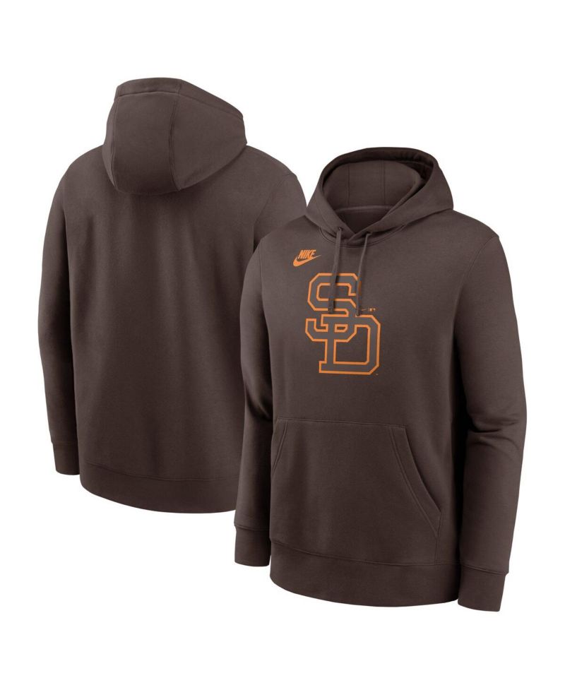 Men's Brown San Diego Padres Cooperstown Collection Logo Club Pullover Hoodie