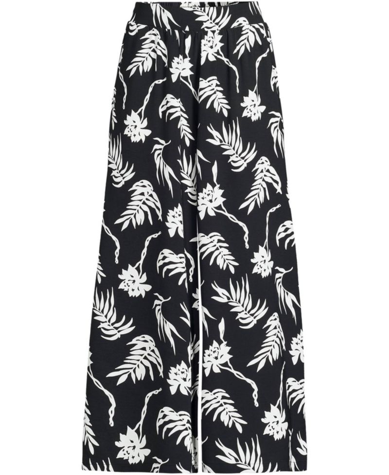 Women's Creaseless High Rise Palazzo Crop Pants