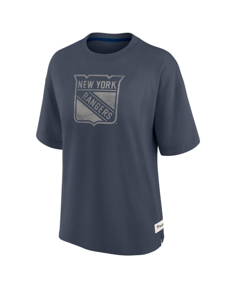 Women's Blue New York Rangers Oversized Elements Raw Edge Future Ground T-Shirt