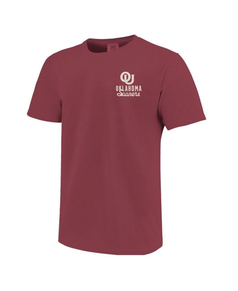 Big Boys and Girls Crimson Oklahoma Sooners Comfort Colors Mascot Overlay T-Shirt