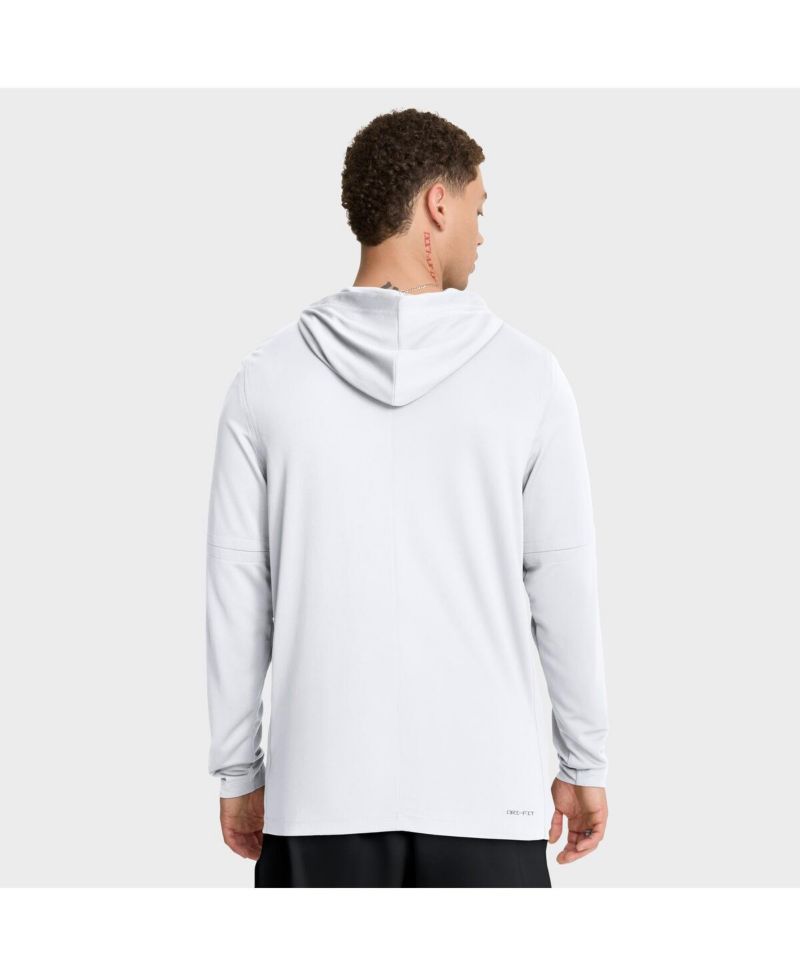 Men's White Iowa Hawkeyes 2025 Sideline Performance Long Sleeve Hoodie T-Shirt