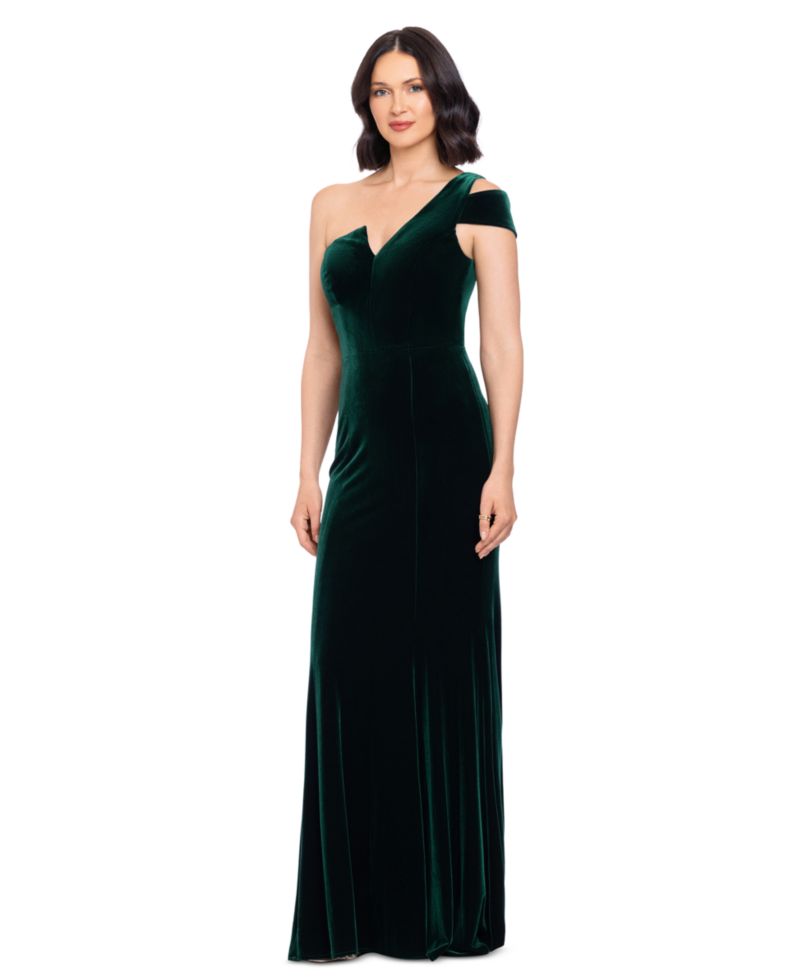 Women's One-Shoulder Velvet Mermaid Gown
