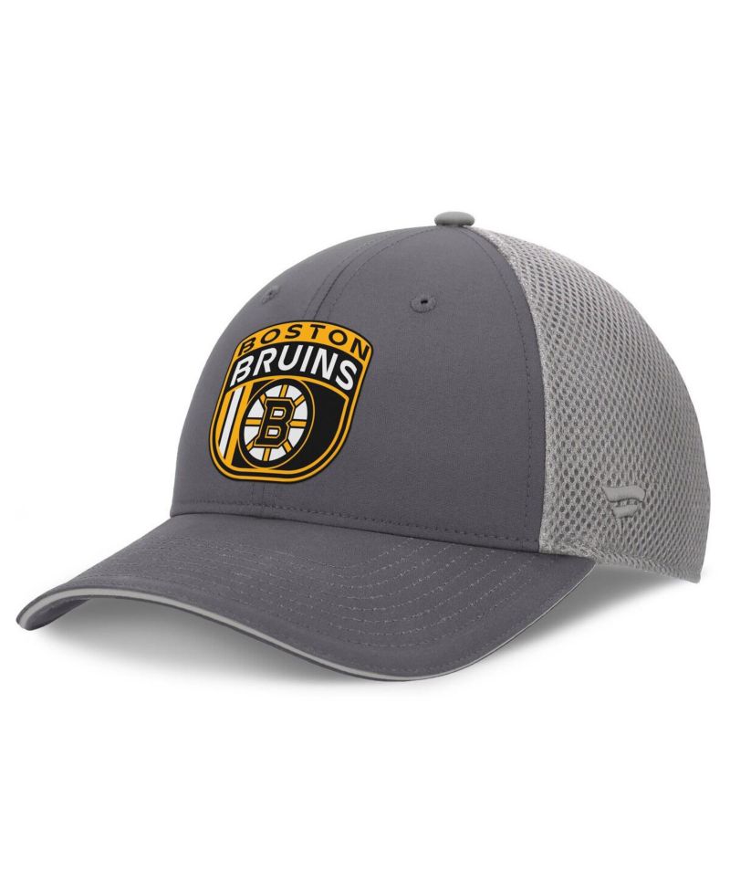 Men's Gray Boston Bruins Authentic Pro Home Ice Trucker Adjustable Hat