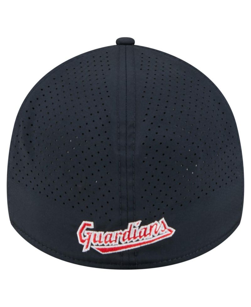 Men's Navy Cleveland Guardians 39THIRTY A-Frame Perforated Flex Hat