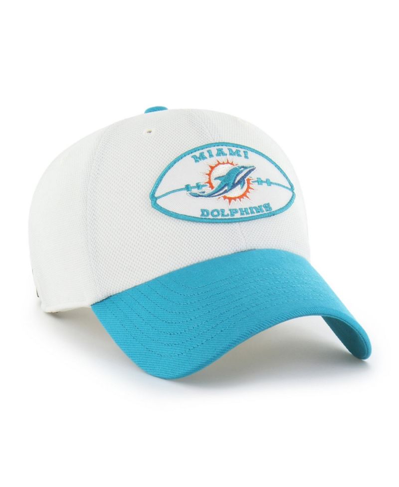 Men's Cream/Aqua Miami Dolphins Pique Patch Clean Up Adjustable Hat