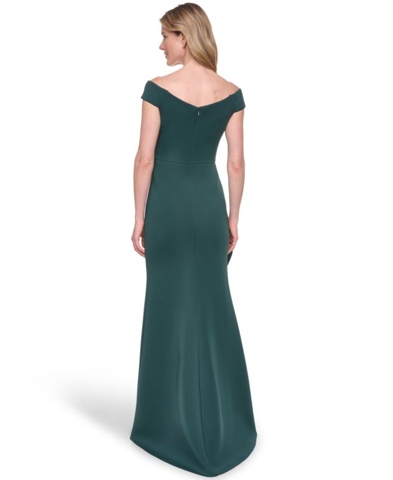 Women's Off-The-Shoulder Ruffle-Front Ball Gown