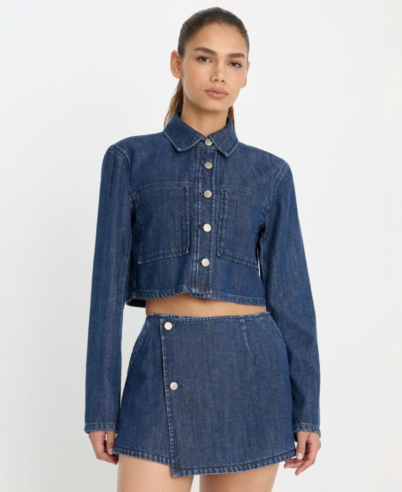 Women's Denim Cropped Jacket, Regular & Plus Size