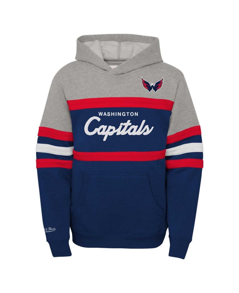 Big Boys and Girls Navy Washington Capitals Head Coach Pullover Hoodie