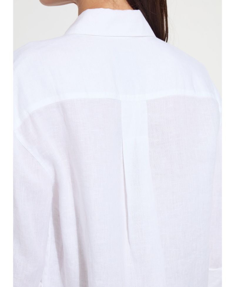 Women's Rose Roll-Tab Linen Utility Shirt