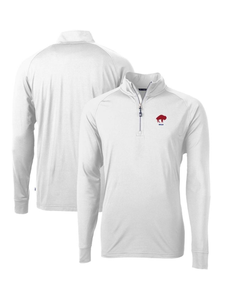 Men's White Buffalo Bills Adapt Eco Knit Stretch Quarter-Zip Throwback Pullover Top