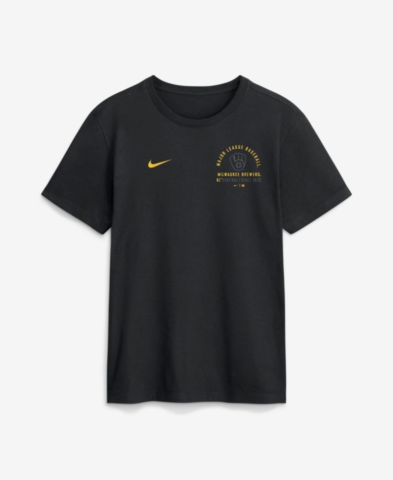 Men's Black Milwaukee Brewers Split Logo T-Shirt