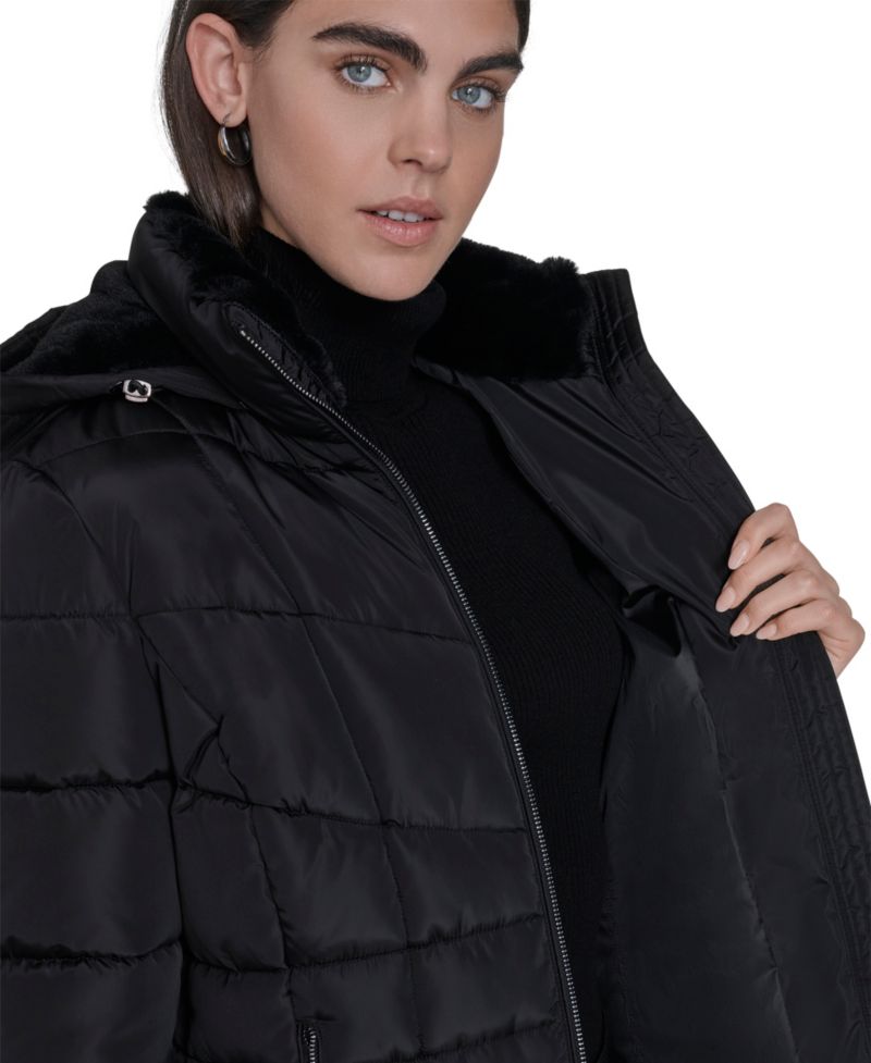 Women's Stand Collar Lined Puffer Jacket