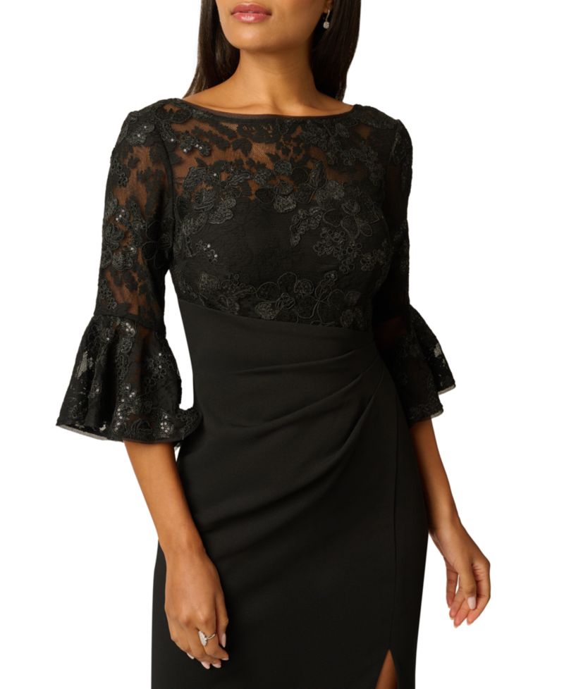 Women's Lace-Bodice Bell-Sleeve Dress