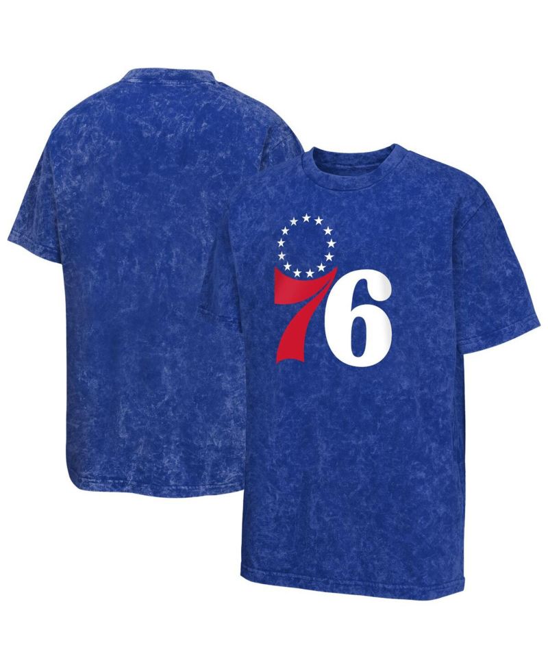 Big Boys and Girls Royal Philadelphia 76ers Rugged Defense T-Shirt