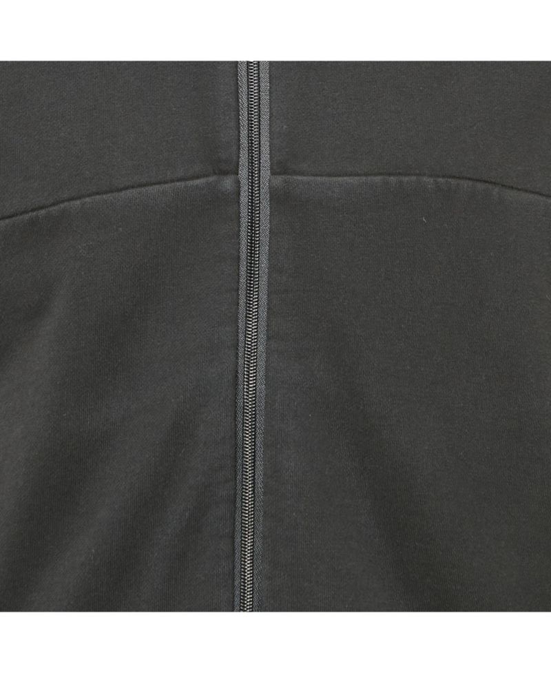 Men's Black Jersey Zip-Up Hooded Jacket