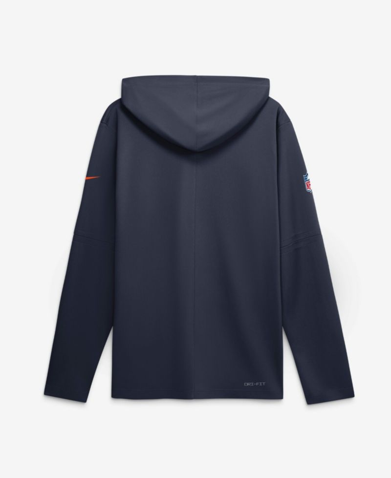 Men's Navy Chicago Bears Big & Tall Sideline Game On Lightweight Long Sleeve Dri-FIT Hoodie