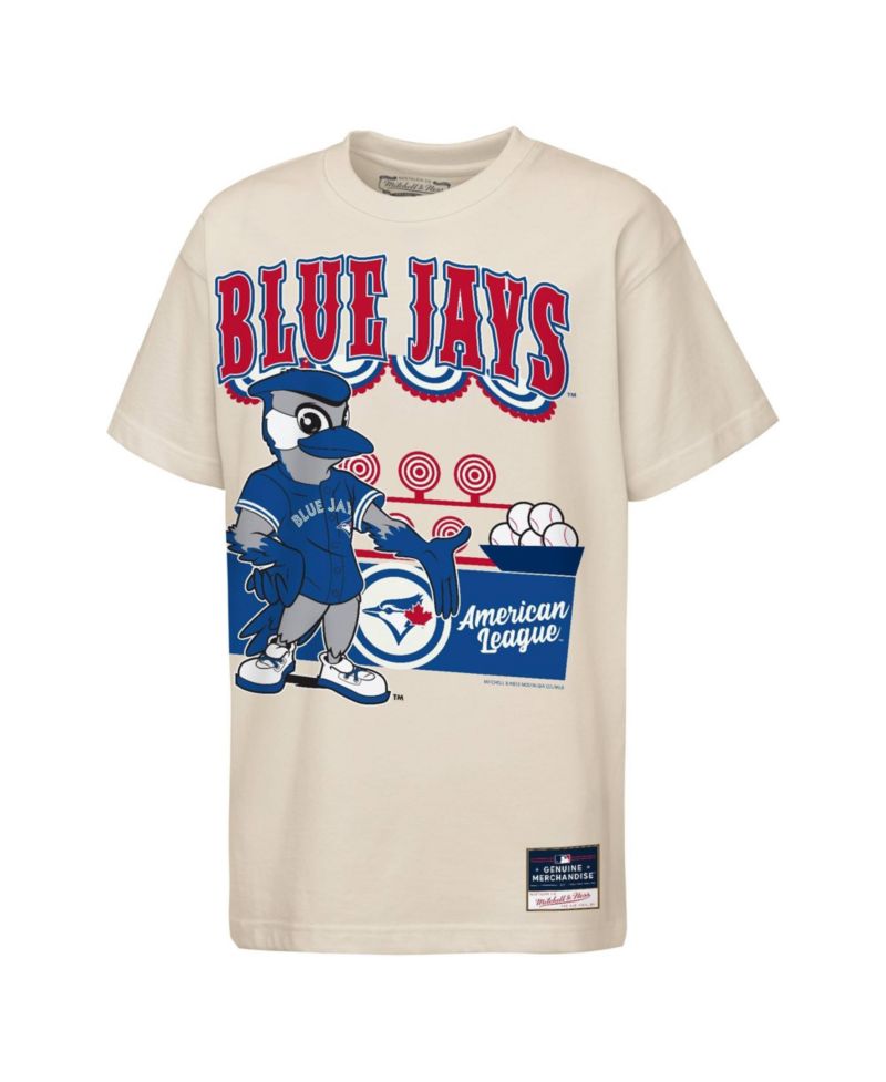Big Boys and Girls Cream Toronto Blue Jays Step Back Up Mascot T-Shirt