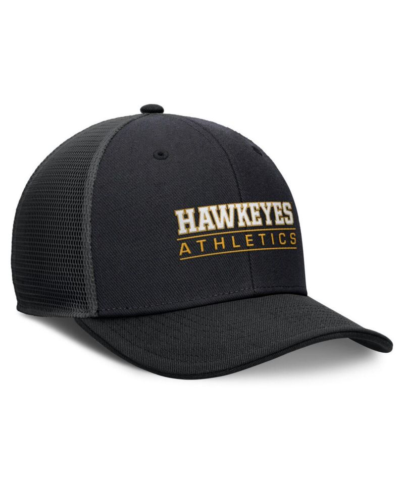 Men's Black Iowa Hawkeyes Rise Adjustable Hat