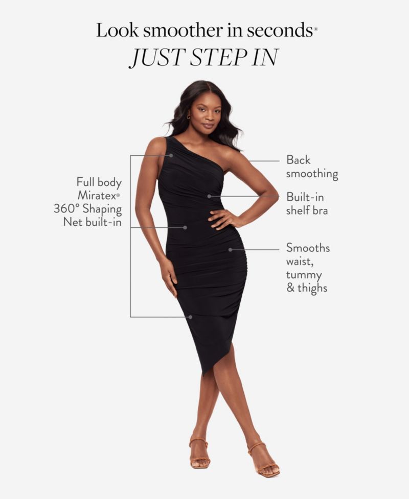 Women's One-Shoulder Midi Shaping Dress