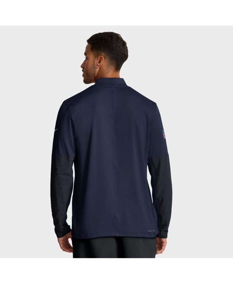 Men's College Navy Seattle Seahawks Sideline Dri-FIT Half-Zip Pullover Sweatshirt
