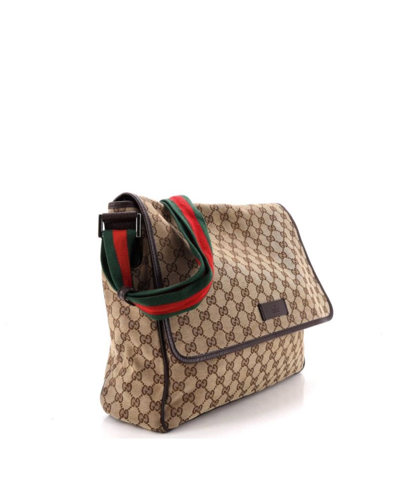 Medium Web Strap Flap Messenger GG Canvas