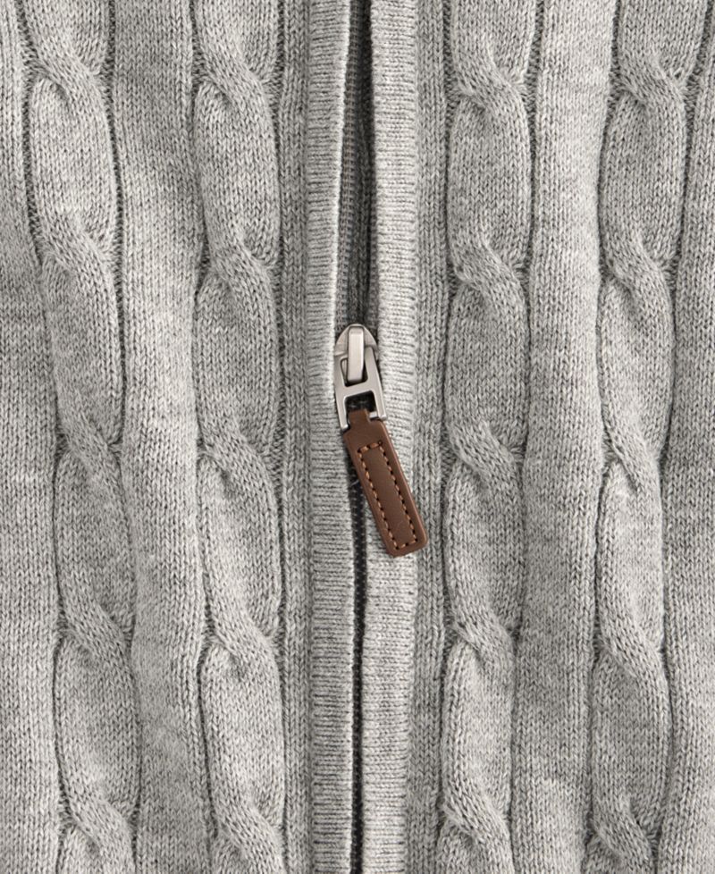 Men's Cable-Knit Full-Zip Sweater