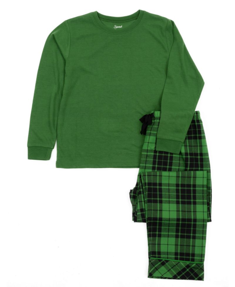 Boys' and Girls' Long-Sleeve Flannel Holiday Top and Pants, 2-Piece Set