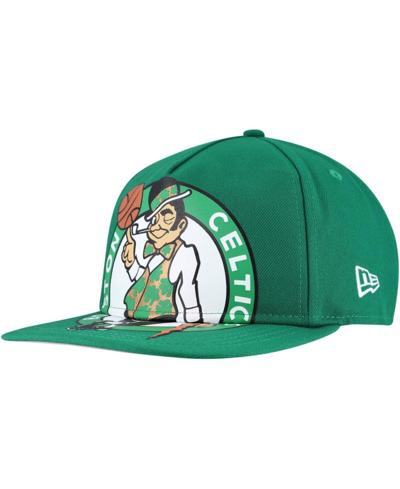 Men's Kelly Green Boston Celtics Oversized Puff Print Logo Golfer Snapback Hat