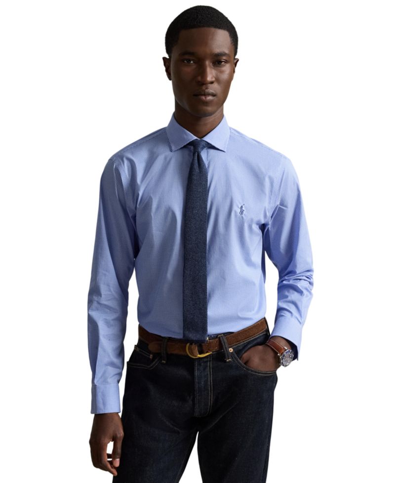 Men's Checked Poplin Dress Shirt