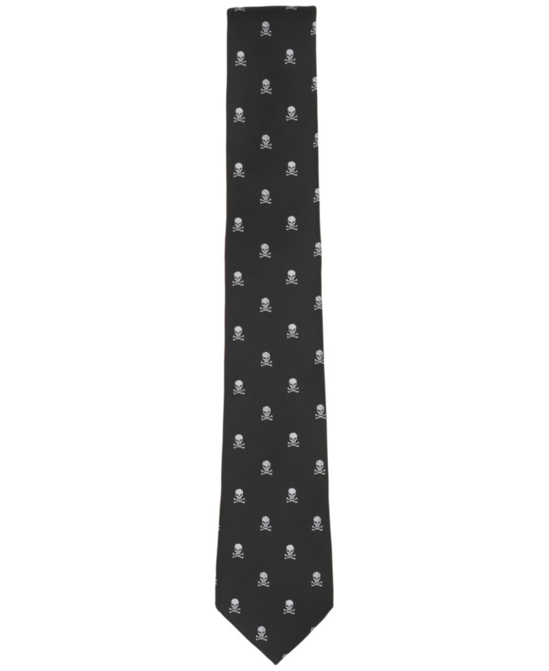 Men's Cross-Bone Solid Skinny Tie