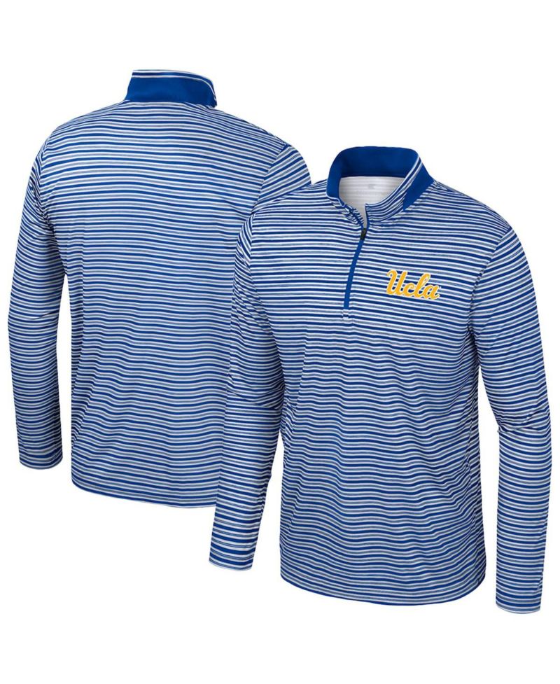 Men's Blue UCLA Bruins Striped Quarter-Zip Sweatshirt