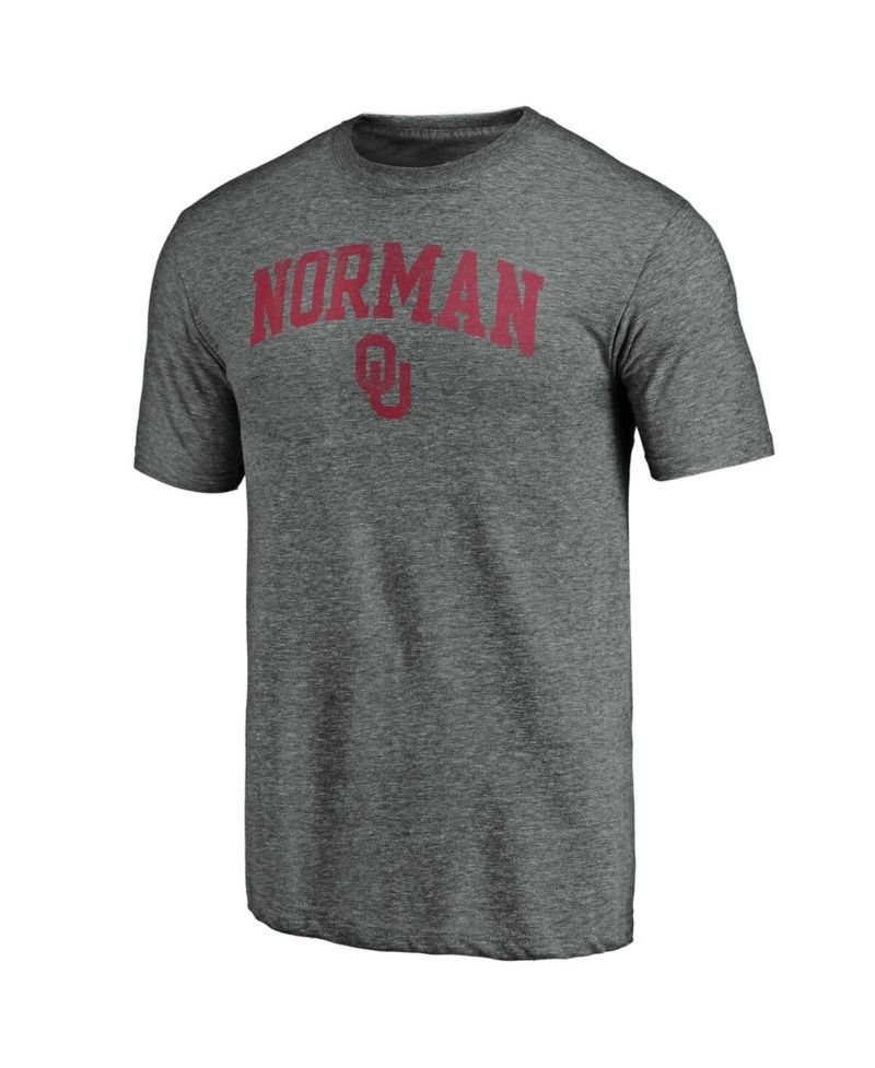 Men's Heather Gray Oklahoma Sooners Arched City Tri-Blend T-Shirt