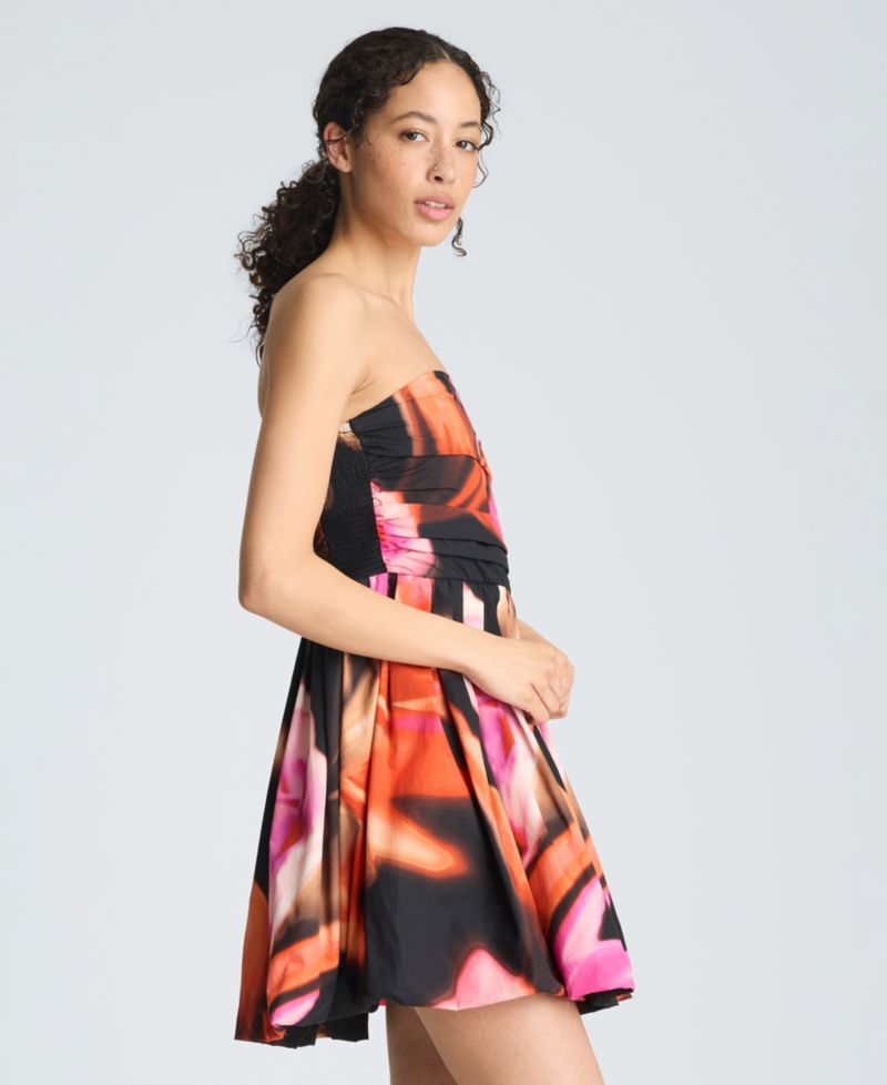 Women's Printed Strapless Mini Dress