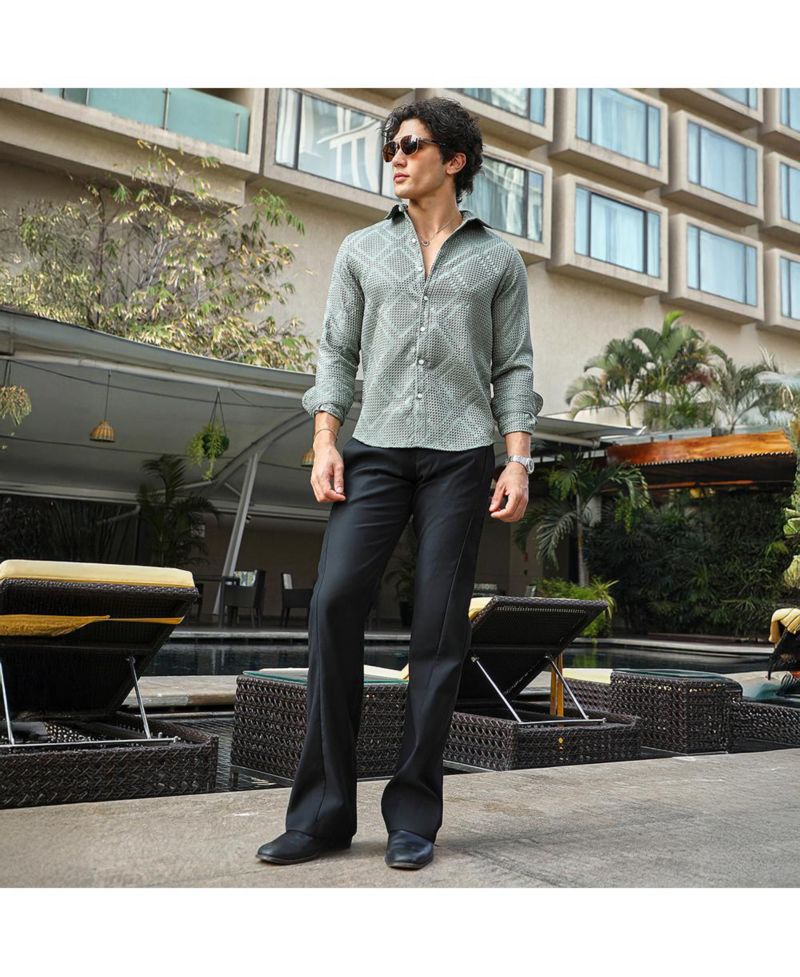 Men's Sage Green Shard-Tactile Shirt