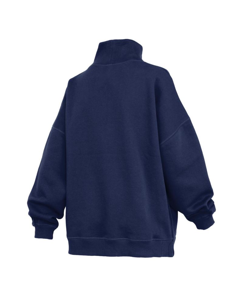 Women's Navy Penn State Nittany Lions Oversized Mock Neck Sweatshirt