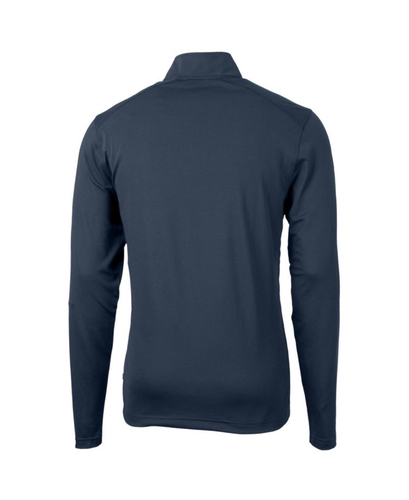 Men's Navy Milwaukee Brewers Virtue Eco Pique Quarter-Zip Pullover Hoodie