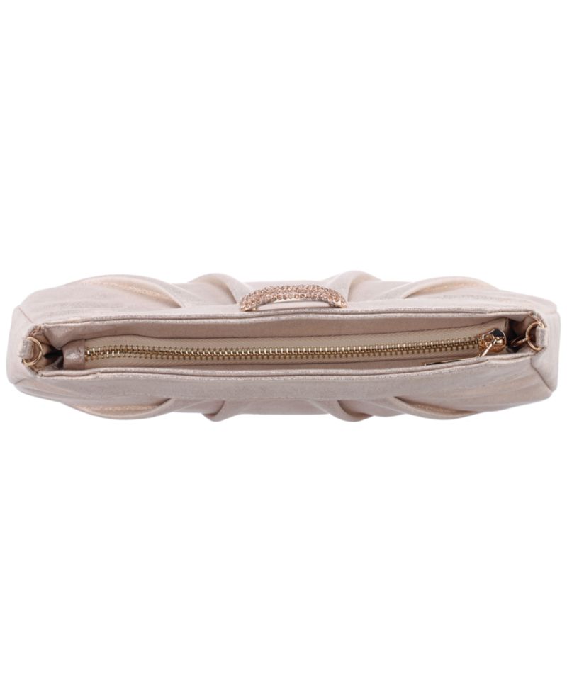 Amy Crystal Buckle Ornament Zip-Top Small Clutch Handbag